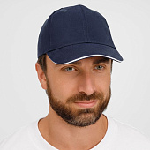 Бейсболка Buffalo, темно-синяя с белым