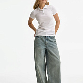 Рубашка поло женская Brandy Women, белая с темно-синим