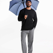 Зонт-трость Magic с проявляющимся рисунком в клетку, темно-синий