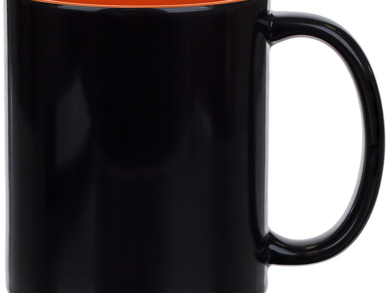 Кружка-хамелеон On Display, глянцевая, черная с оранжевым