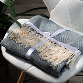 Плед «Сенеж», серо-синий