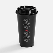 Стакан с крышкой Color Cap, ver.2, черный