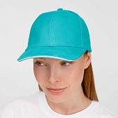 Бейсболка Buffalo, бирюзовая с белым