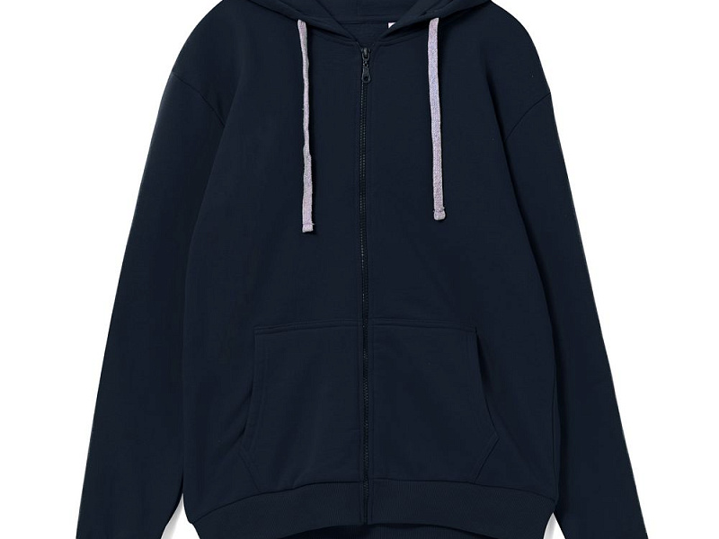 Толстовка на молнии с капюшоном Unit Siverga Heavy, темно-синяя