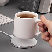 Кружка с подогревом и беспроводной зарядкой dualBase ver. 2.0 Matt, белая