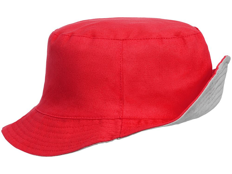 Панама Summer двусторонняя, красная с серым