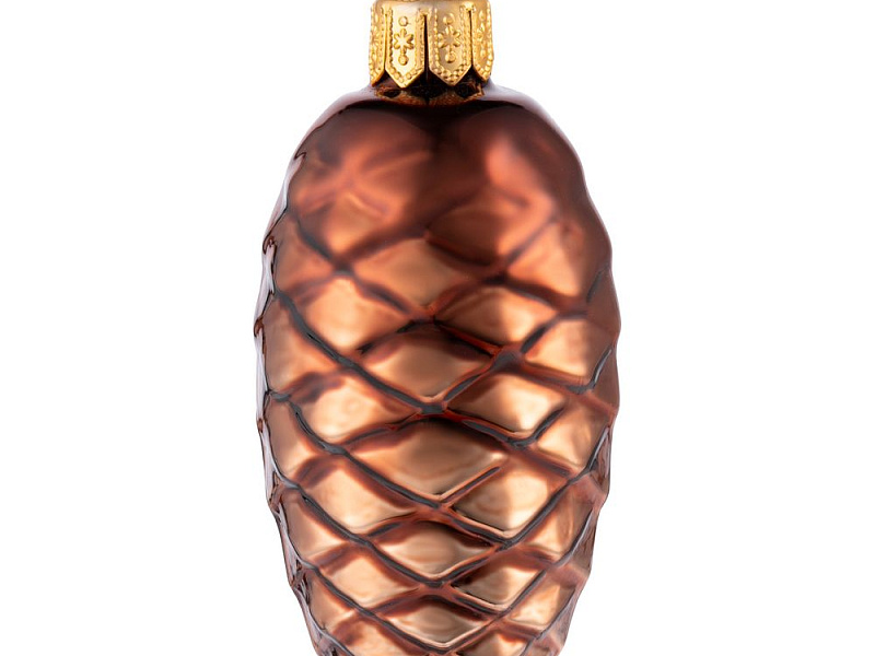 Елочная игрушка «Шишка», коричневая