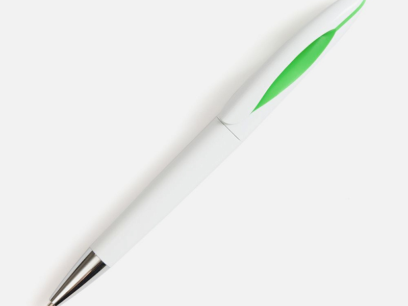 Ручка шариковая Nave, белая с зеленым