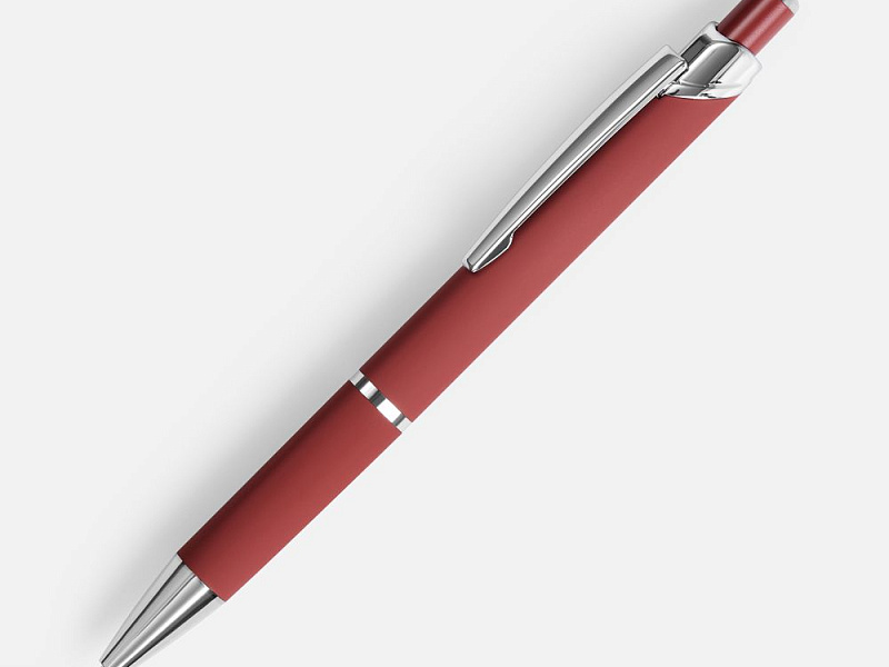 Ручка шариковая Chromos Soft Touch, красная