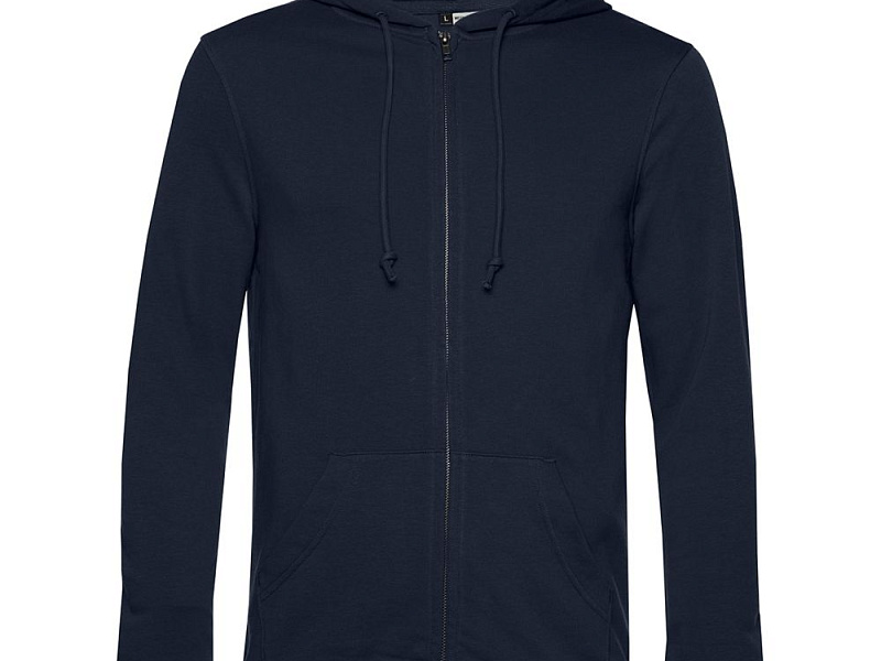 Толстовка на молнии с капюшоном унисекс BNC Inspire (Organic), темно-синяя