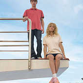 Рубашка поло унисекс Pacific, молочно-белая