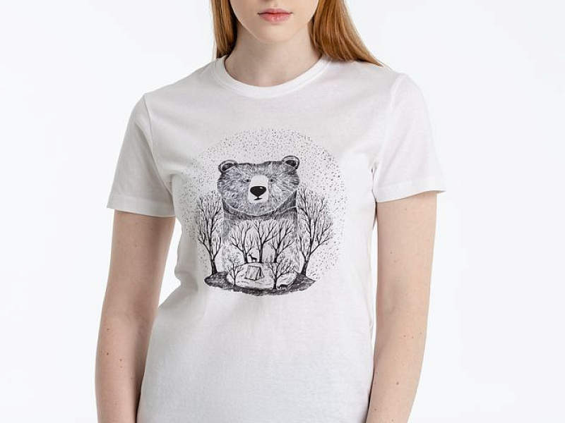 Футболка женская Bear, белая