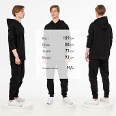 Худи унисекс H2, черное