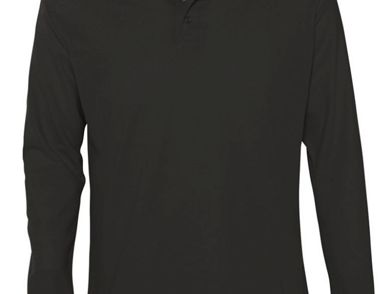 Рубашка поло мужская с длинным рукавом Star 170, черная
