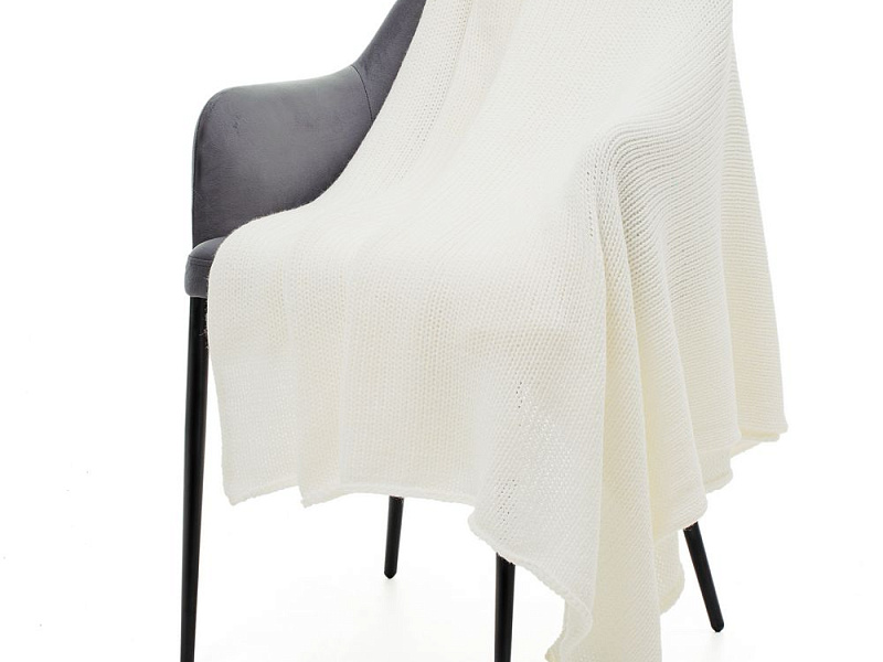 Плед Knitly, жемчужно-белый