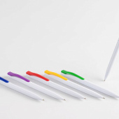 Ручка шариковая Pin, белая с черным