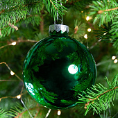 Елочный шар Finery Gloss, 10 см, глянцевый зеленый