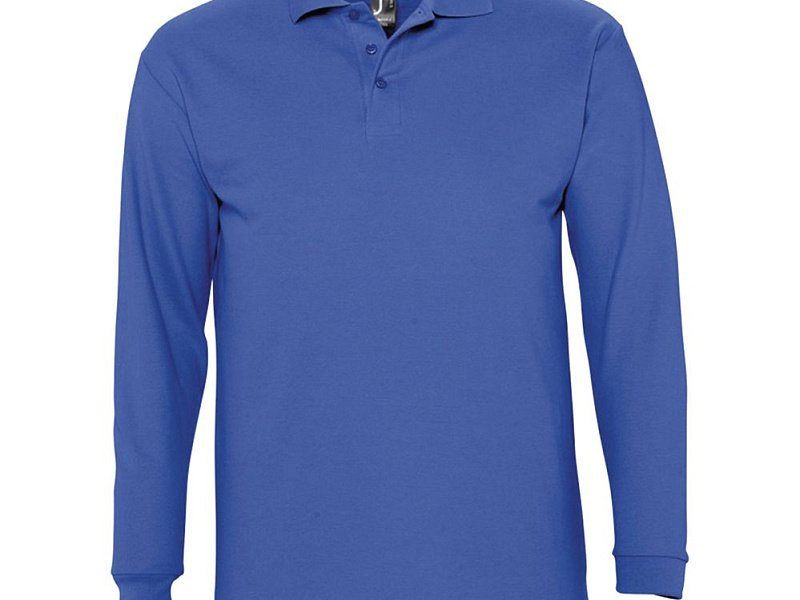 Рубашка поло мужская с длинным рукавом Winter II 210 ярко-синяя