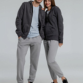 Толстовка на молнии с капюшоном унисекс King, темно-серая