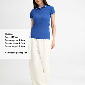 Рубашка поло женская Pasadena Women 200 с контрастной отделкой, ярко-синяя с белым