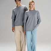 Футболка оверсайз с двойным рукавом Kosmos, светло-серая