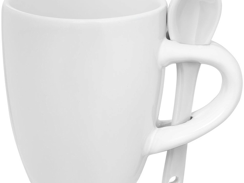 Кофейная кружка Pairy с ложкой, белая