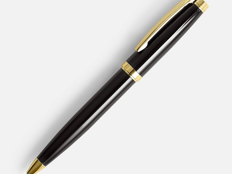 Ручка шариковая Letra Gold, глянцевая, черная
