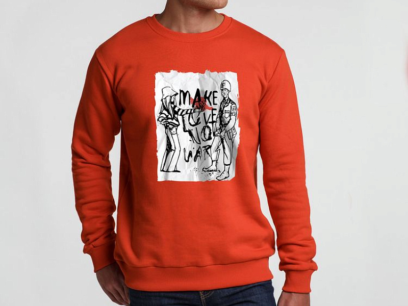 Толстовка Make Love, красная