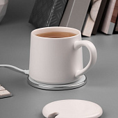 Кружка с подогревом и беспроводной зарядкой dualBase ver. 2.0 Matt, белая