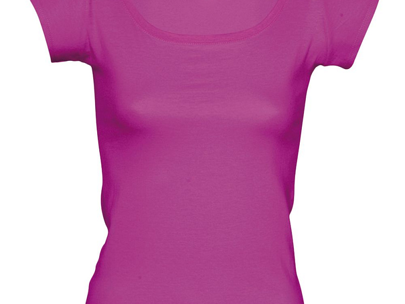 Футболка женская Melrose 150 с глубоким вырезом, ярко-розовая (фуксия)