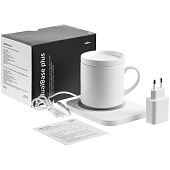 Кружка с подогревом и беспроводной зарядкой dualBase plus, белая