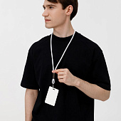 Шнурок для бейджа Tube Metal, белый