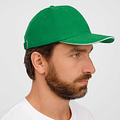 Бейсболка Buffalo, ярко-зеленая с белым