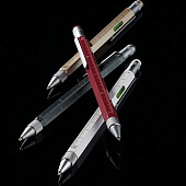 Ручка шариковая Construction, мультиинструмент, серебристая