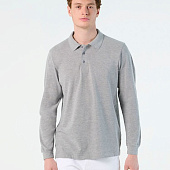 Рубашка поло мужская с длинным рукавом Star 170, серый меланж