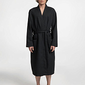 Халат вафельный Kimono, черный