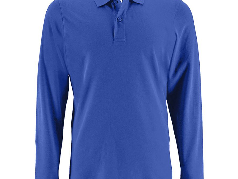 Рубашка поло мужская с длинным рукавом Perfect LSL Men, ярко-синяя