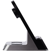 Зарядная станция с часами E-Store для смартфона, часов и наушников, черная