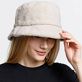 Панама Bucket двусторонняя утепленная, темно-серая с бежевым