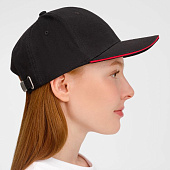 Бейсболка Buffalo, черная с красным