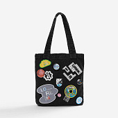 Лейбл из ПВХ с липучкой Menteqo Round, черный