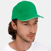 Бейсболка Long Beach, ярко-зеленая с белым