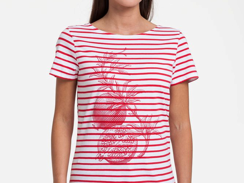 Футболка женская Grand Granat New, белая с красным