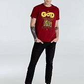 Футболка A God is High, гранатово-красная
