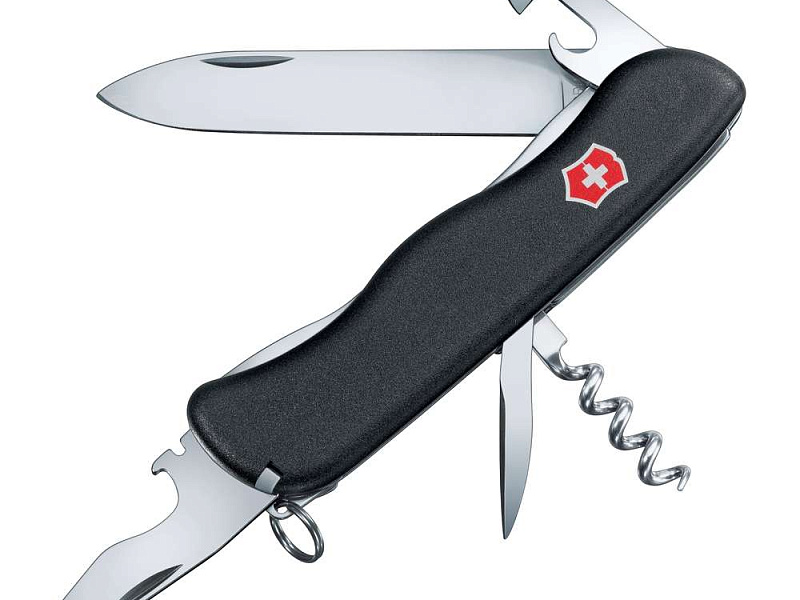 Солдатский нож с фиксатором лезвия Picknicker, черный