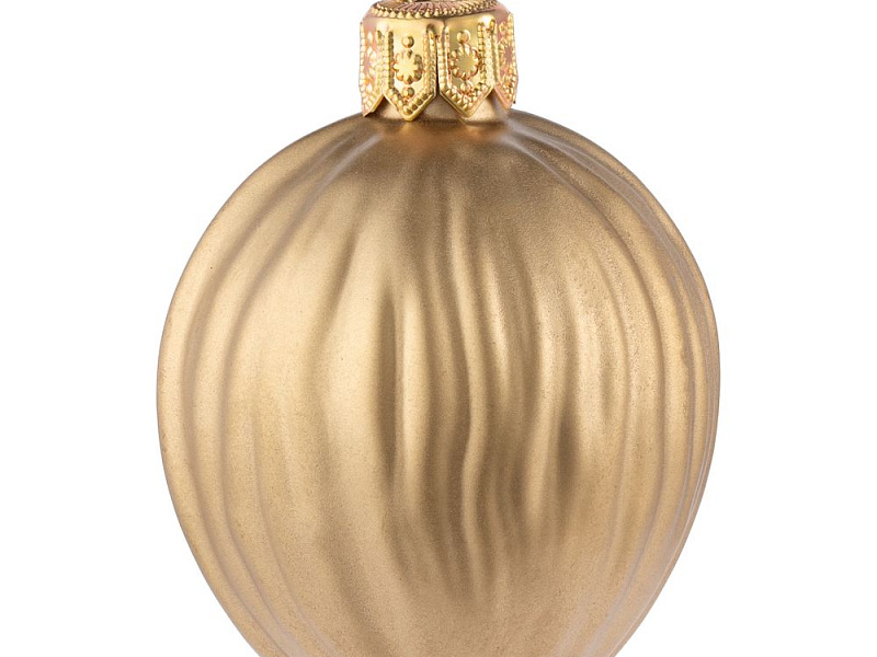 Елочная игрушка «Грецкий орех», матовое золото