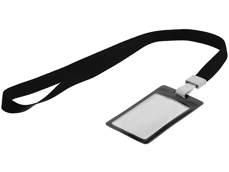 Карман для пропуска с лентой Staff, черный