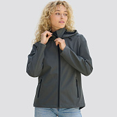 Куртка софтшелл с капюшоном женская Race Women, темно-серая