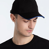 Бейсболка Buffalo, черная с ярко-синим