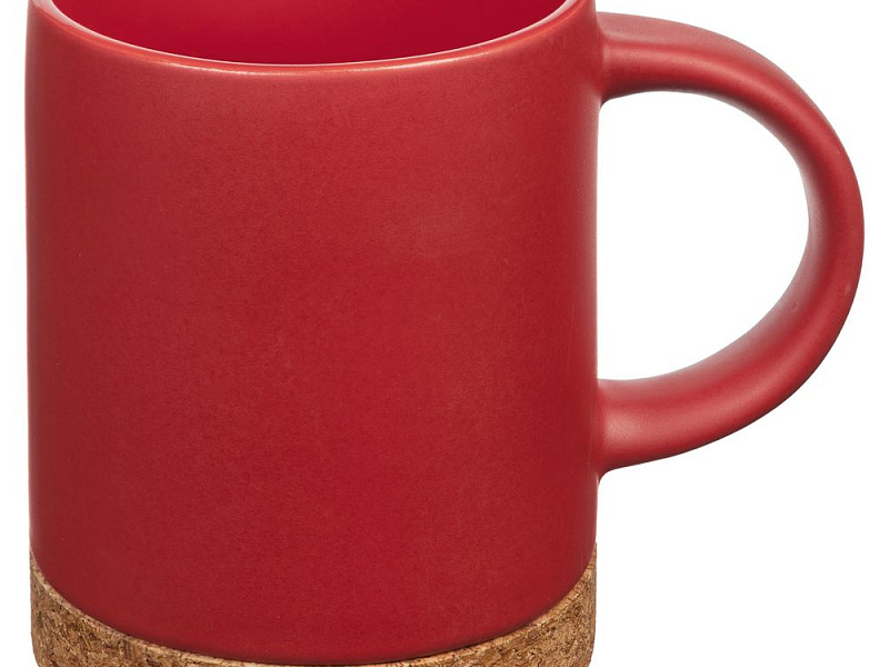 Кружка с пробковой подставкой Corky, красная